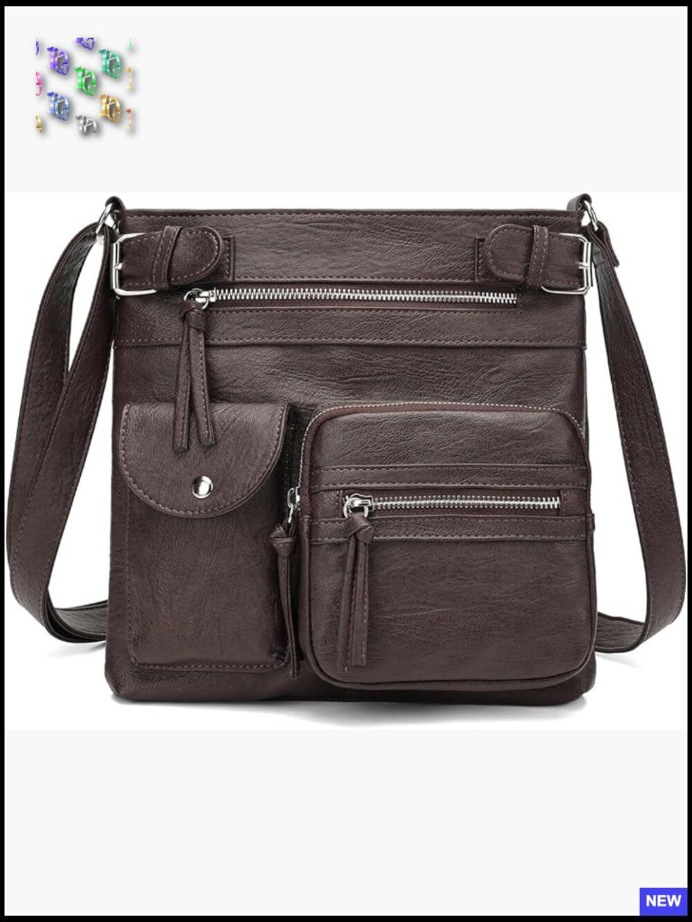 Crossbody Bag with Adjustable Strap Lightweight Shoulder Purse Zipper Pockets